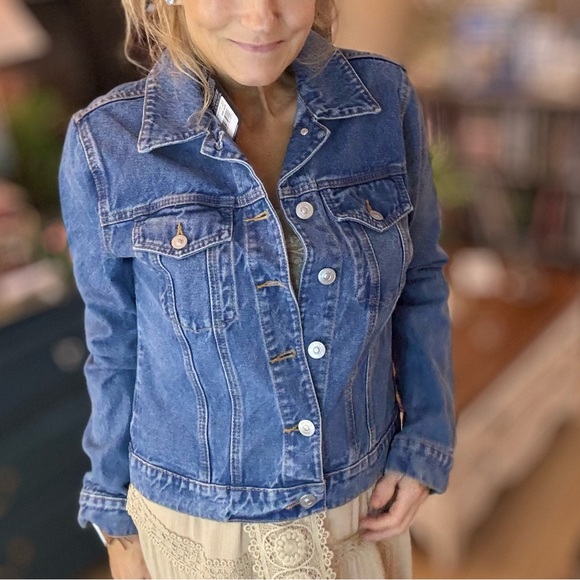New w Tags HUDSON JEANS Classic Trucker Denim Jean Jacket size Small / Medium - Picture 11 of 12